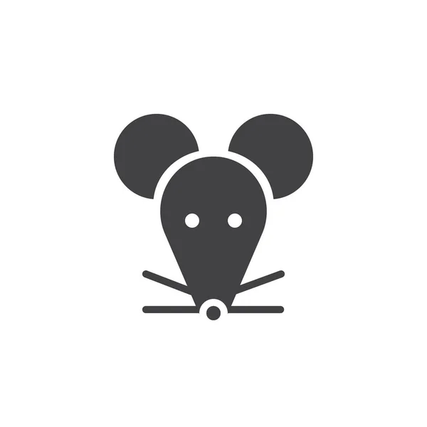 Tahun Ikon Vektor Tikus Mengisi Tanda Datar Piktogram Padat Diisolasi - Stok Vektor