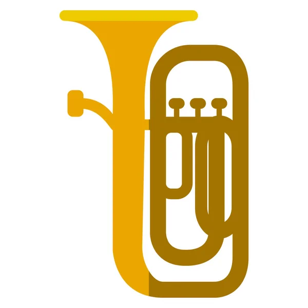 Instrument Musique Tuba Icône Plate Signe Vectoriel Pictogramme Coloré Isolé — Image vectorielle