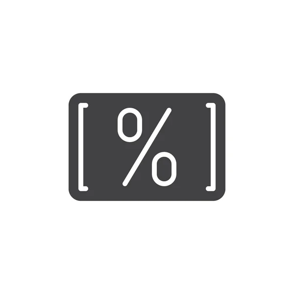 Kaart Met Percentage Pictogram Vector Gevulde Plat Bord Solide Pictogram — Stockvector