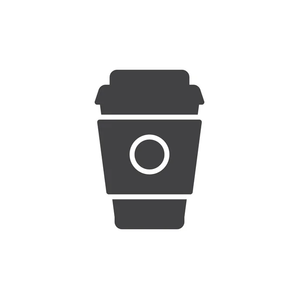 Paper Coffee Cup Icon Vector Filled Flat Sign Solid Pictogram — Stock Vector