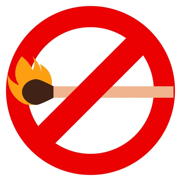 Ilustracja Wektorowa Znak Zakazu Nie Otwartego Ognia Projekt Płaski Kolorowa — Wektor stockowy