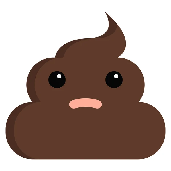 Cara Angustiada Mierda Caca Apestosa Emoji Icono Plano Signo Vectorial — Vector de stock