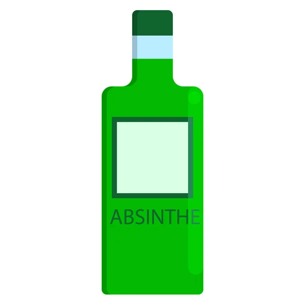 Absinthe Flaska Alkoholhaltig Dryck Platt Ikon Vektor Tecken Färgglada Piktogram — Stock vektor