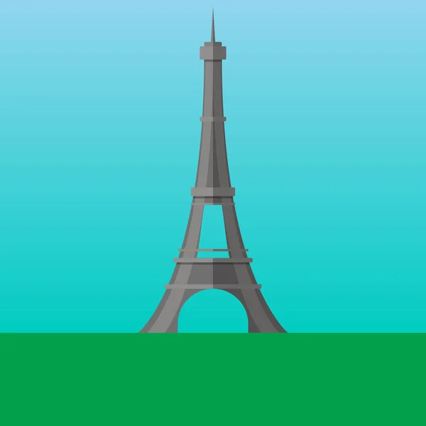 Eiffel Tower Paris France Vector Illustration Flat Style Icon Most — Stock Vector