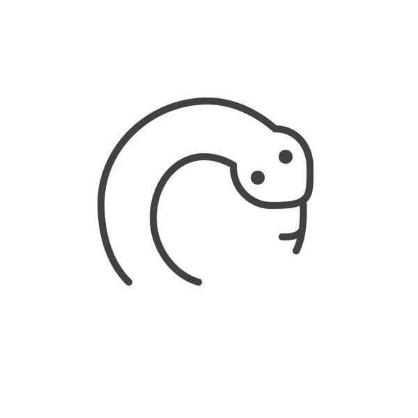 Иконка Линии Змеи Контур Векторного Знака Пиктограмма Линейного Стиля Выделенная — стоковый вектор