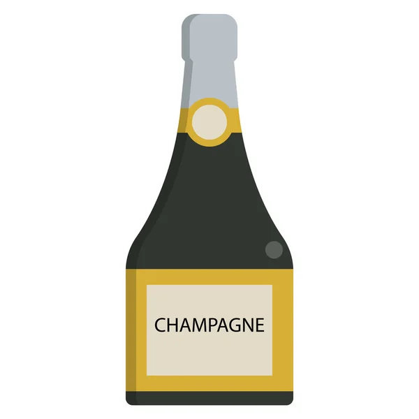 Champagnerflasche Alkoholisches Getränk Flaches Symbol Vektorschild Buntes Piktogramm Isoliert Auf — Stockvektor