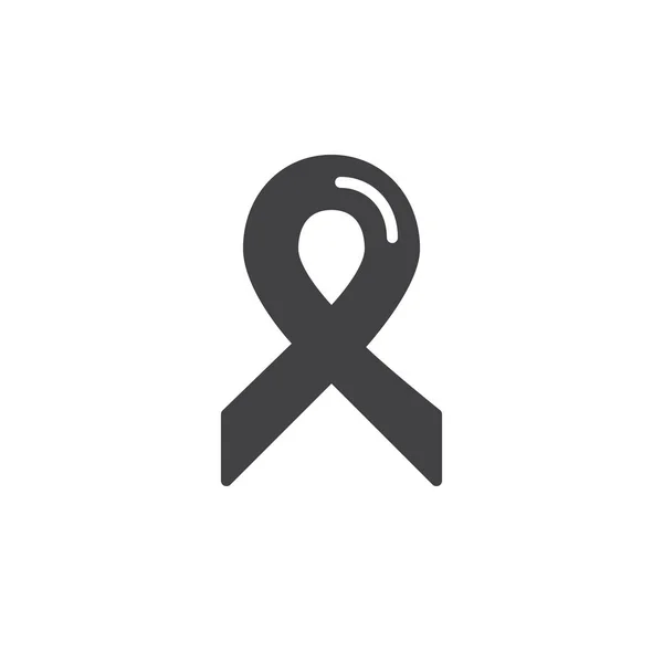 がん賞リボン アイコン ベクトルはいっぱいフラット記号 白で隔離固体のピクトグラムです チャリティー シンボル ロゴの図 — ストックベクタ