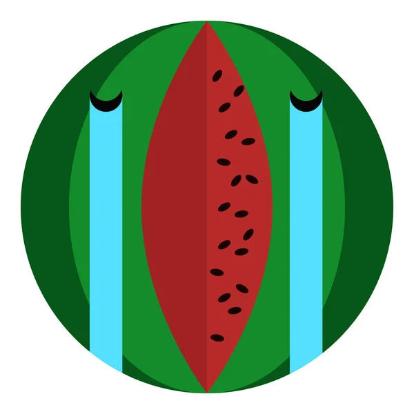 Wassermelone Laut Schreiende Gesicht Emoji Vektor Illustration Flaches Design Farbenfrohe — Stockvektor