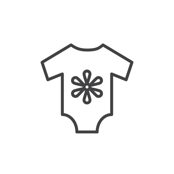 婴儿的宽松夹克线图标 轮廓矢量符号 线性风格的象形文字隔离在白色 徽标插图 可编辑笔画 — 图库矢量图片
