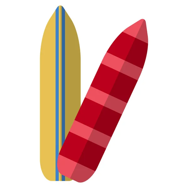 Ícone Prancha Surf Ilustração Vetorial Design Estilo Plano Isolado Branco — Vetor de Stock