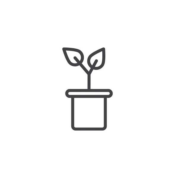 Plant Lijn Pictogram Schetsen Van Vector Teken Lineaire Stijl Pictogram — Stockvector