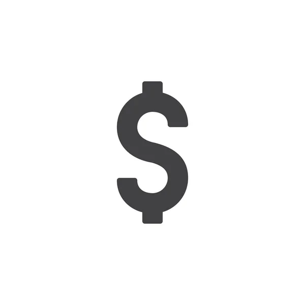 Δολάριο Εικονίδιο Διάνυσμα Γεμάτη Επίπεδη Σημάδι Στερεά Εικονόγραμμα Απομονωμένα Λευκό — Διανυσματικό Αρχείο