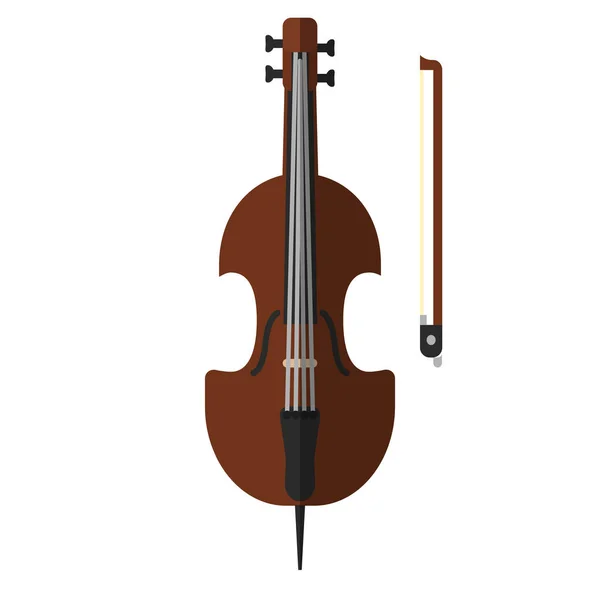 Instrumento Musical Violoncelo Ícone Plano Sinal Vetorial Pictograma Colorido Isolado — Vetor de Stock
