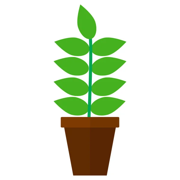 Ingemaakte Plant Pictogram Vector Illustratie Vlakke Stijl Ontwerp Geïsoleerd Wit — Stockvector