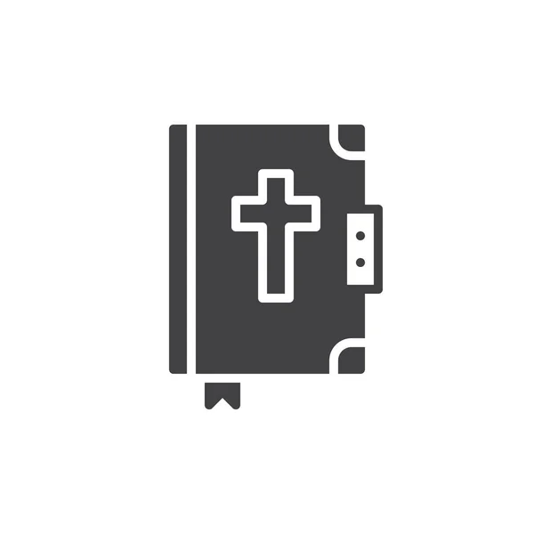 聖書のアイコン ベクトルはいっぱいフラット記号 白で隔離固体のピクトグラムです ハロウィーンの休日シンボル ロゴの図 — ストックベクタ