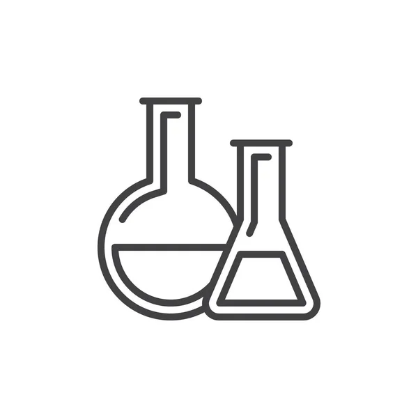 Icono Línea Cristalería Laboratorio Química Signo Vector Contorno Pictograma Estilo — Vector de stock