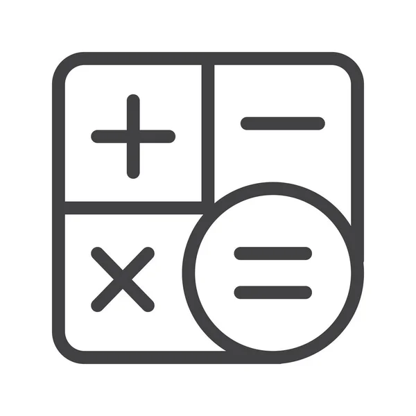 Иконка Линии Калькулятора Очертания Векторного Знака Пиктограмма Линейного Стиля Изолированная — стоковый вектор