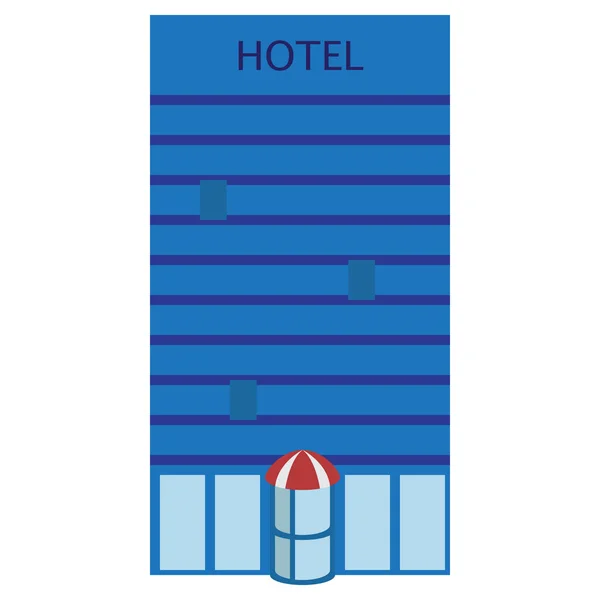 Icono Del Edificio Del Hotel Diseño Estilo Plano Ilustración Vectorial — Vector de stock