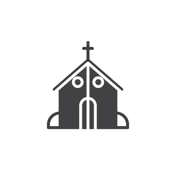 Kerk Pictogram Vector Vol Platte Teken Solide Pictogram Geïsoleerd Wit — Stockvector