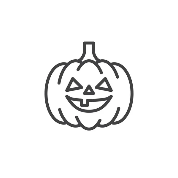 Kürbislinien Symbol Umrissvektorzeichen Lineares Piktogramm Auf Weiß Isoliert Halloween Feiertag — Stockvektor