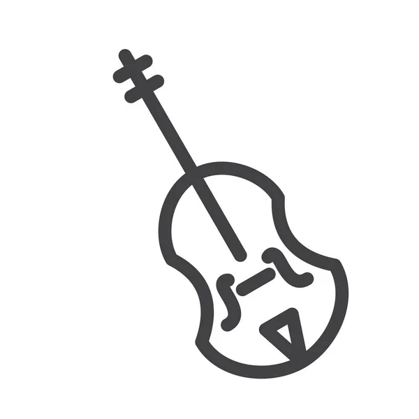 Ikona Linii Instrument Muzyka Skrzypce Zarejestruj Wektor Zarys Styl Liniowy — Wektor stockowy