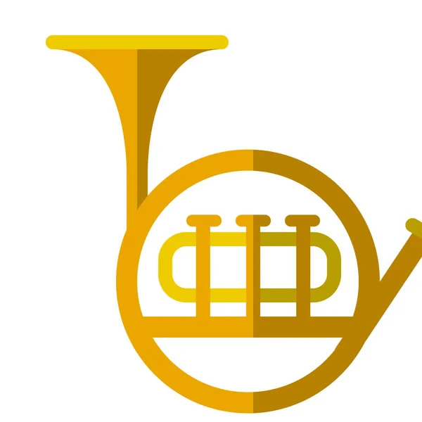 Tuba Musikkinstrumentets Flate Ikon Vektortegn Fargerike Piktogram Isolert Hvitt Symbol – stockvektor