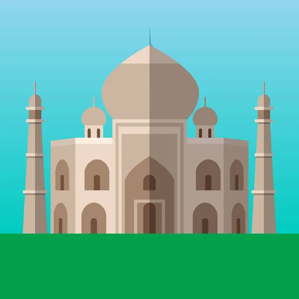 Taj Mahal Ilustracji Wektorowych Agra Indie Ikona Stylu Płaski Najbardziej — Wektor stockowy