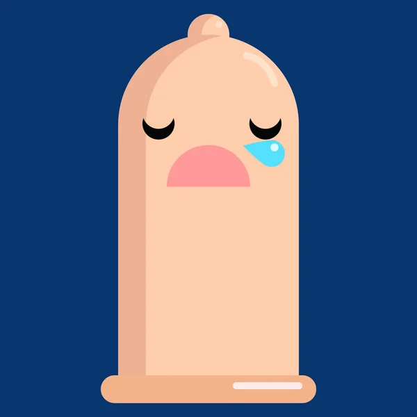 Zaspanej Twarzy Prezerwatywy Emoji Ilustracji Wektorowych Projekt Płaski Kolorowa Grafika — Wektor stockowy