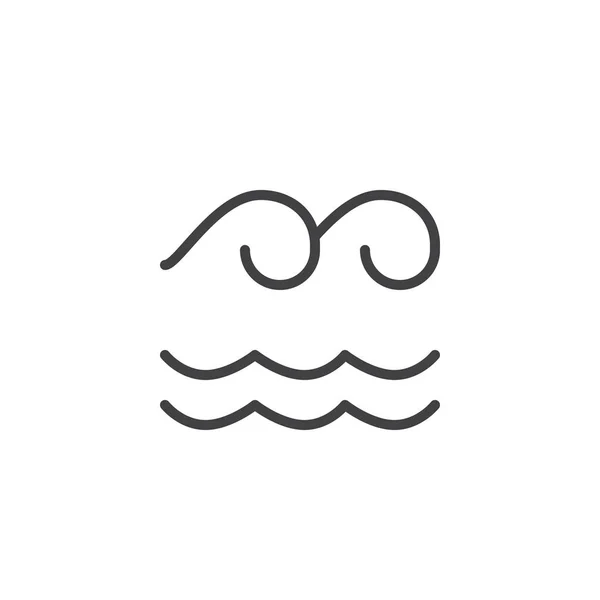 Иконка Элемента Водной Природы Очертания Векторного Знака Пиктограмма Линейного Стиля — стоковый вектор