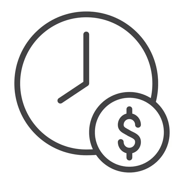 Idő Money Line Ikon Szerkezeti Vektor Jele Lineáris Stílusú Piktogram — Stock Vector