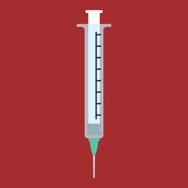 Medical Syringe Needle Vector Illustration Flat Style Design Colorful Graphics — Stock Vector