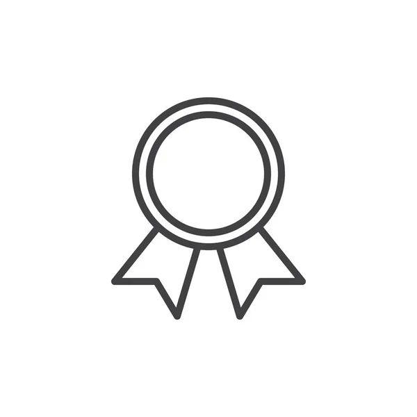 Medaillenliniensymbol Umrissvektorzeichen Lineares Stilpiktogramm Auf Weiß Isoliert Garantiesymbol Logo Abbildung — Stockvektor