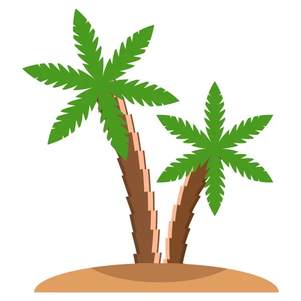 Palm Träd Stranden Ikon Vektor Illustration Platt Stil Design Isolerade — Stock vektor