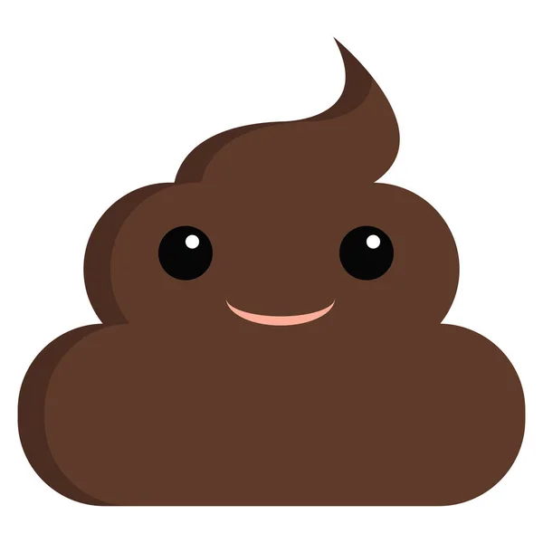 Smiling Face Stinky Poop Shit Emoji Flat Icon Vector Sign — Stock Vector