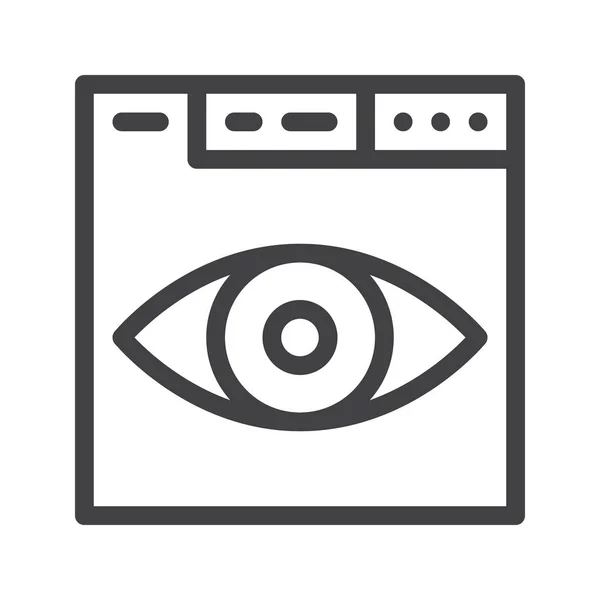 Browser Augenlinien Symbol Umrissvektorzeichen Lineares Piktogramm Auf Weiß Isoliert Symbol — Stockvektor