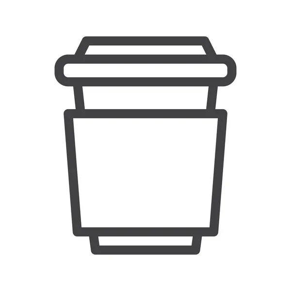 Иконка Линии Чашки Кофе Контур Векторного Знака Пиктограмма Линейного Стиля — стоковый вектор