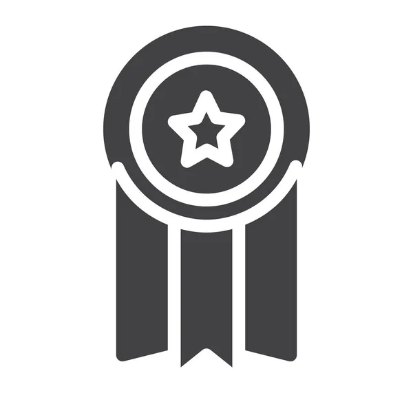 Medaile Ikona Vektor Plněné Ploché Znamení Solidní Piktogram Izolované Bílém — Stockový vektor