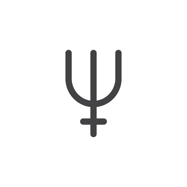 Символ Нептуна Вектор Иконки Плоский Знак Сплошная Пиктограмма Изолирована Белом — стоковый вектор
