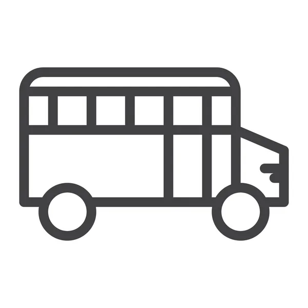 Schulbus Liniensymbol Umrissvektorschild Lineares Piktogramm Auf Weiß Isoliert Symbol Logoabbildung — Stockvektor