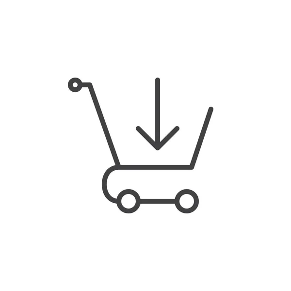 Carrito Compras Con Flecha Dentro Del Icono Línea Signo Vector — Archivo Imágenes Vectoriales