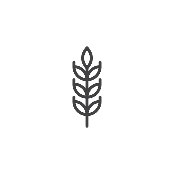 小麦线图标 轮廓向量符号 线性样式象形图查出在白色 徽标插图 可编辑笔画 — 图库矢量图片