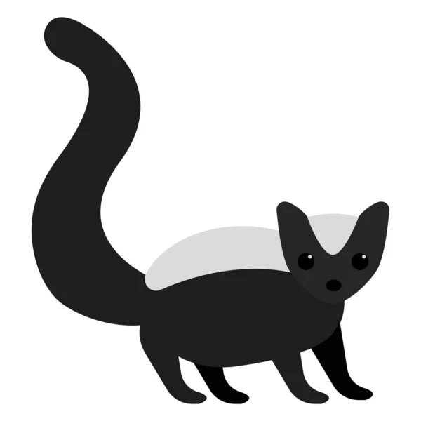 Skunk Animal Salvaje Icono Plano Signo Vectorial Pictograma Colorido Aislado — Archivo Imágenes Vectoriales