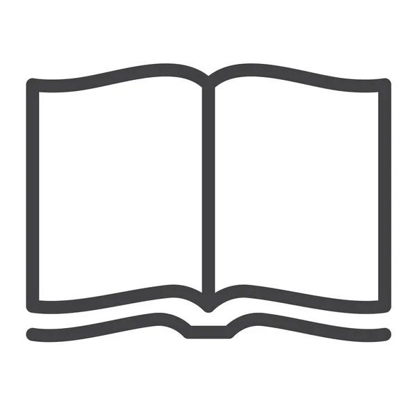 Иконка Открытого Журнала Очертания Векторного Знака Пиктограмма Линейного Стиля Изолированная — стоковый вектор