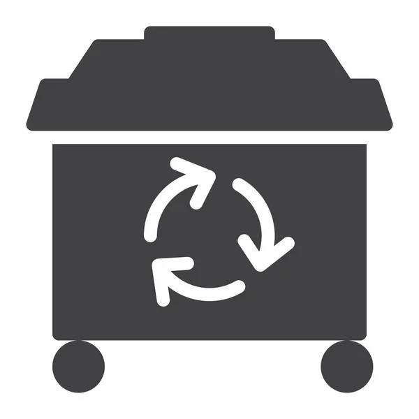 Vector Icono Papelera Reciclaje Signo Plano Lleno Pictograma Sólido Aislado — Vector de stock