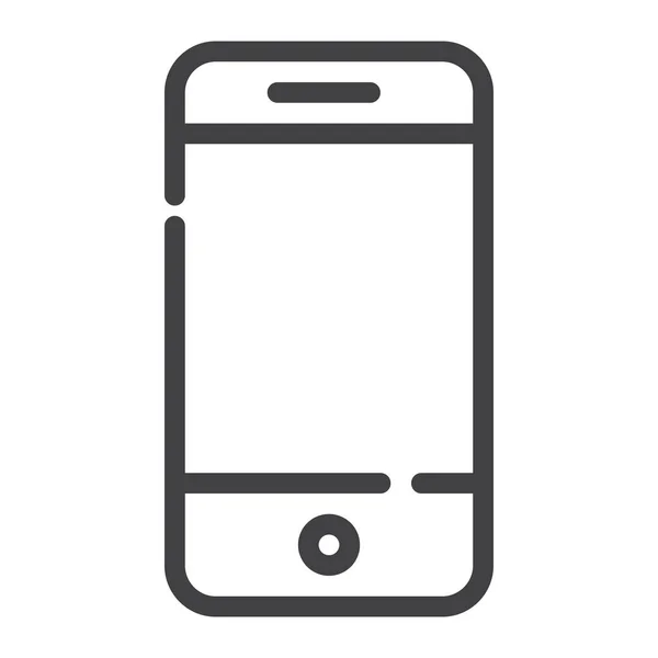 Smartphone Liniensymbol Umrissvektorzeichen Lineares Stilpiktogramm Auf Weiß Isoliert Symbol Logoabbildung — Stockvektor