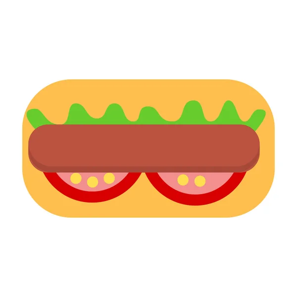 Hot Dog Επίπεδη Εικονίδιο Διάνυσμα Υπογράφουν Πολύχρωμο Εικονόγραμμα Απομονωμένα Λευκό — Διανυσματικό Αρχείο