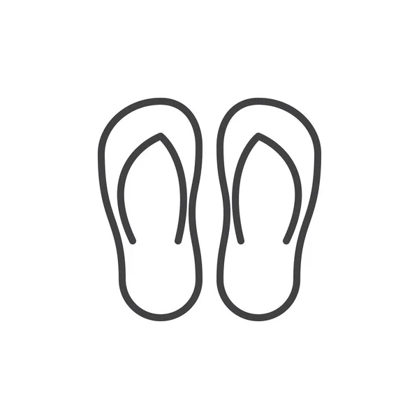 Flip Flops Line Icon Outline Vector Sign Linear Style Pictogram — Stock Vector
