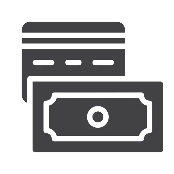 Vektorové Ikony Kreditní Karty Plný Plochý Znamení Solidní Piktogram Izolované — Stockový vektor