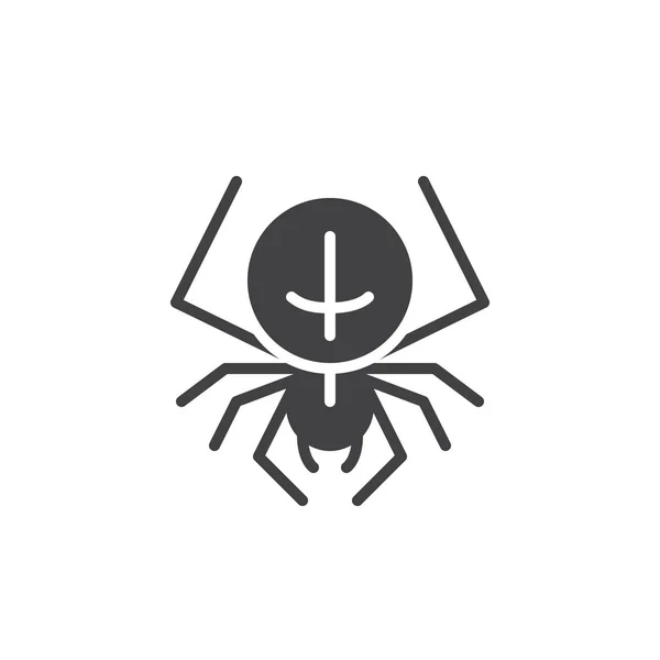 Örümcek Simge Vektör Düz Işareti Üzerinde Beyaz Izole Katı Piktogram — Stok Vektör