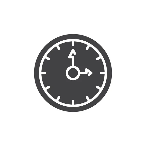 Reloj Vector Icono Lleno Signo Plano Pictograma Sólido Aislado Blanco — Archivo Imágenes Vectoriales